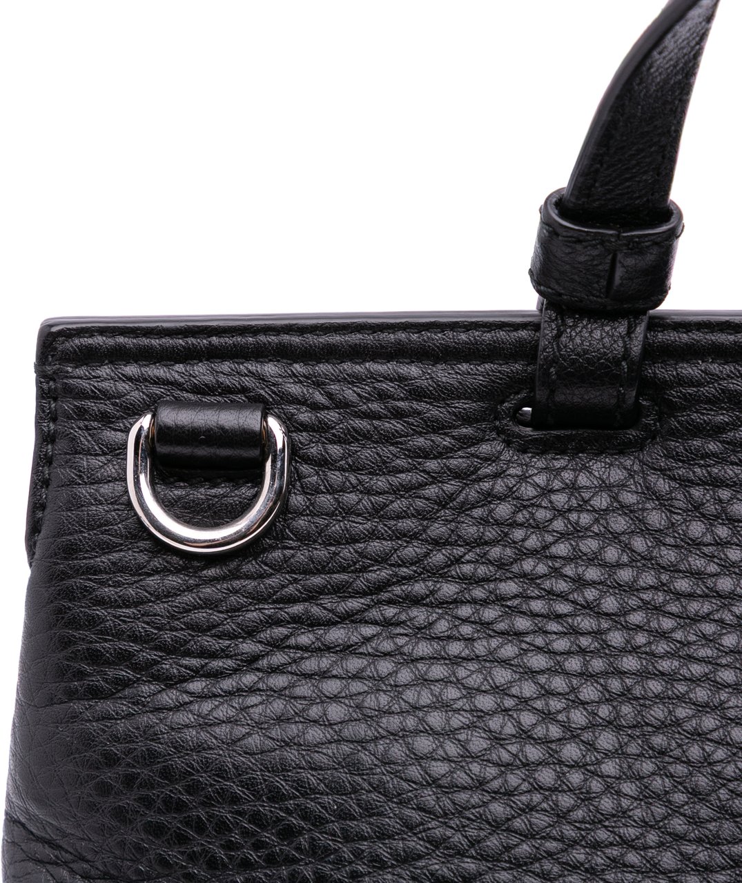 Gucci Medium Leather Bamboo Daily Satchel Zwart