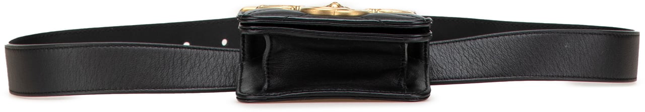Gucci Mini GG Marmont Matelasse Leather Animal Studs Belt Pouch Bag Zwart