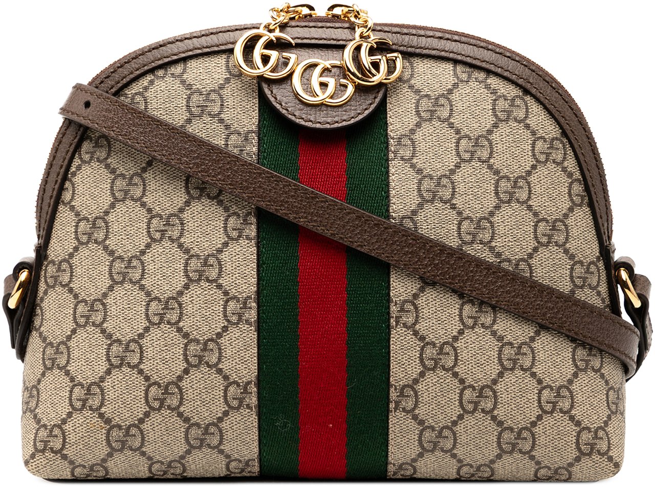 Gucci Small GG Supreme Ophidia Dome Crossbody Bruin