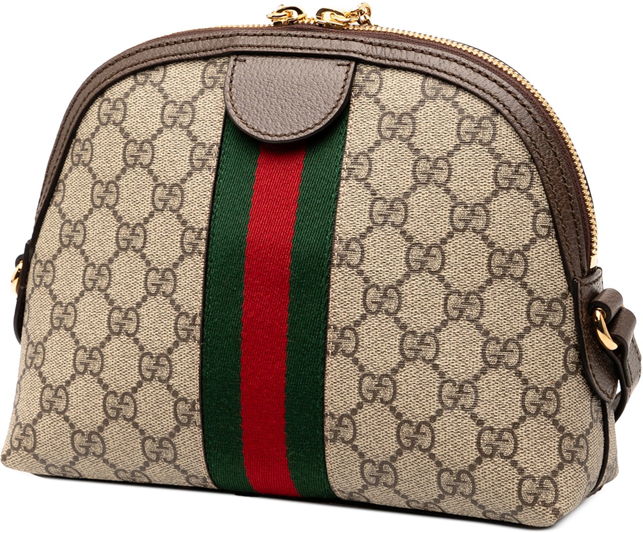 Gucci Small GG Supreme Ophidia Dome Crossbody Bruin