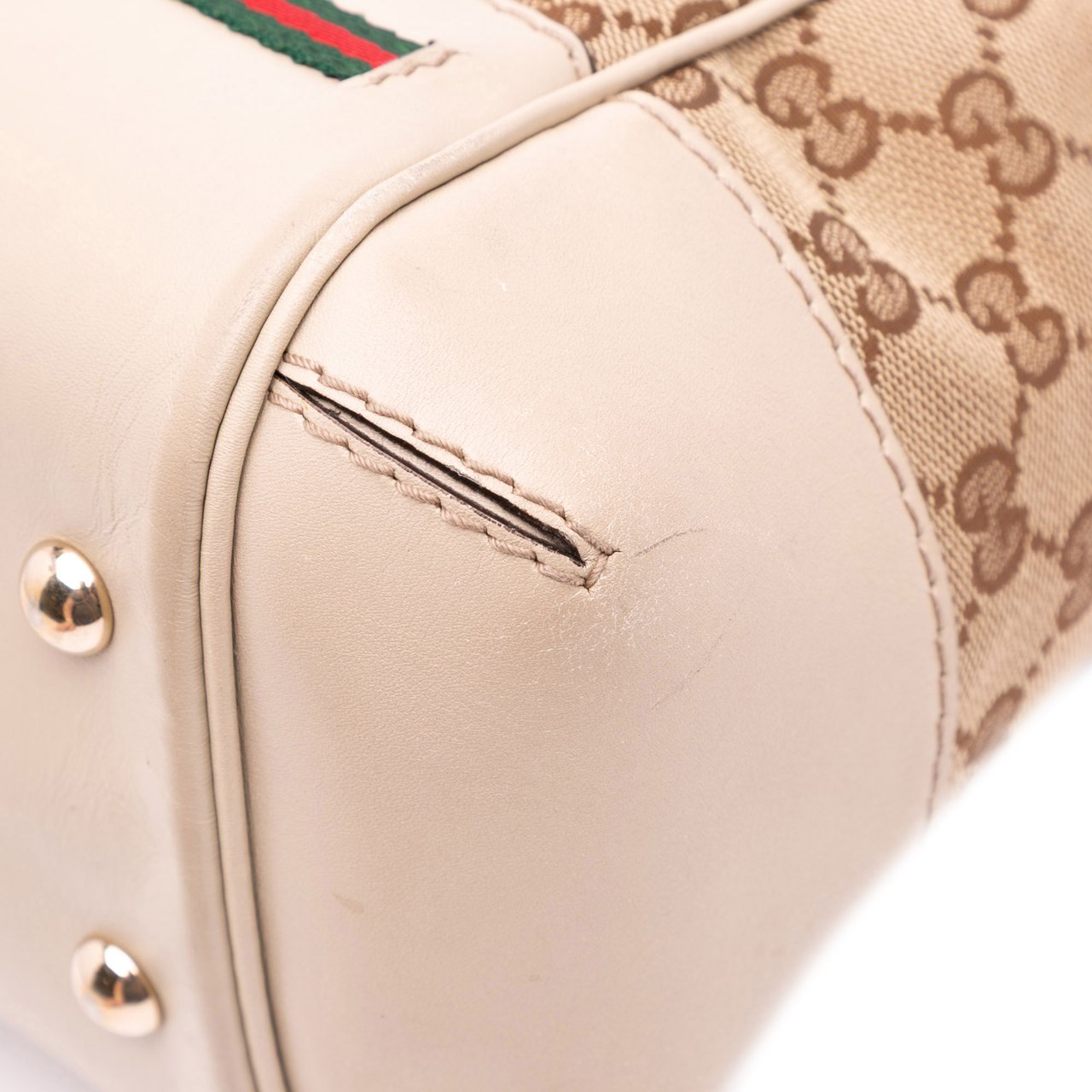 Gucci Small GG Canvas Web Mayfair Satchel Bruin