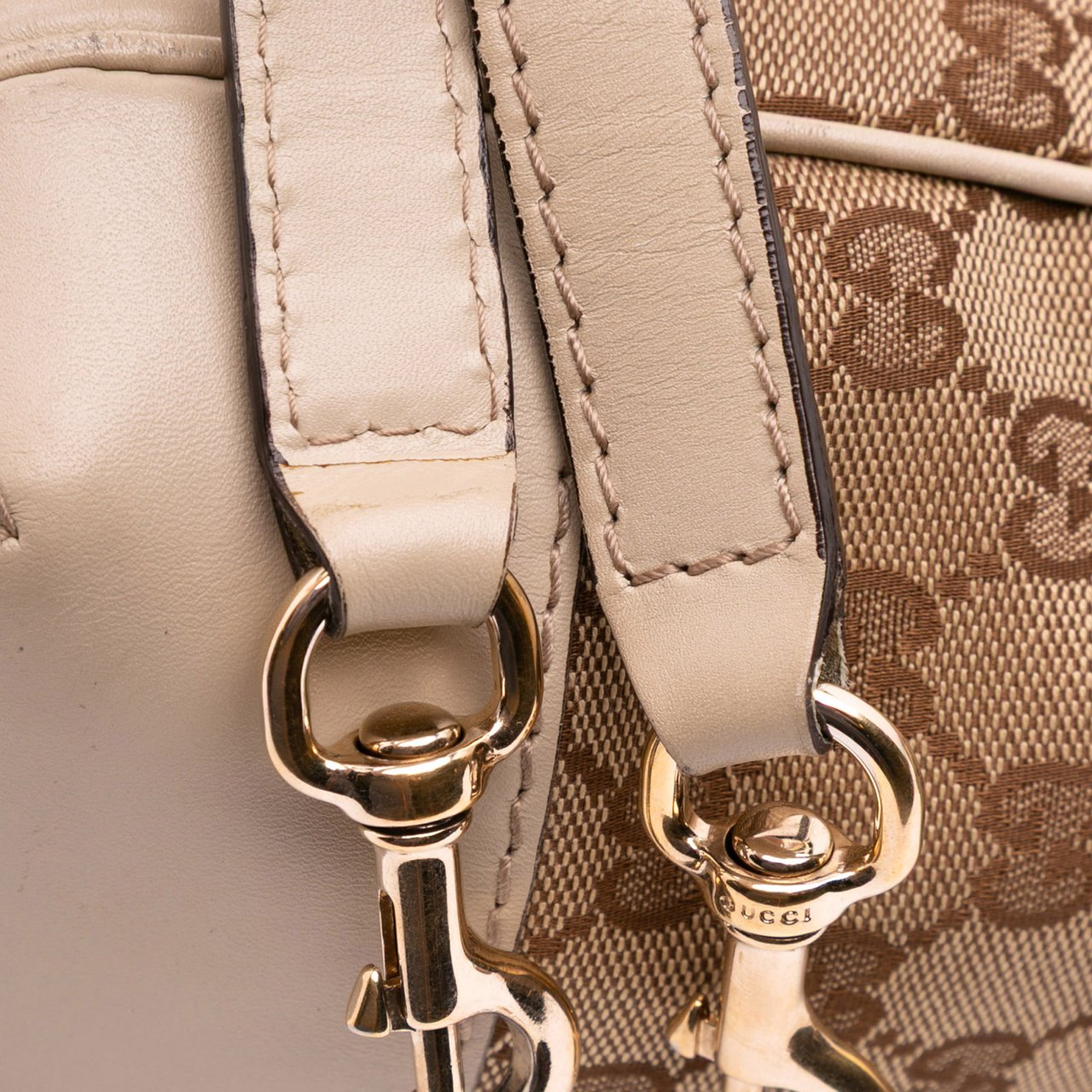 Gucci Small GG Canvas Web Mayfair Satchel Bruin