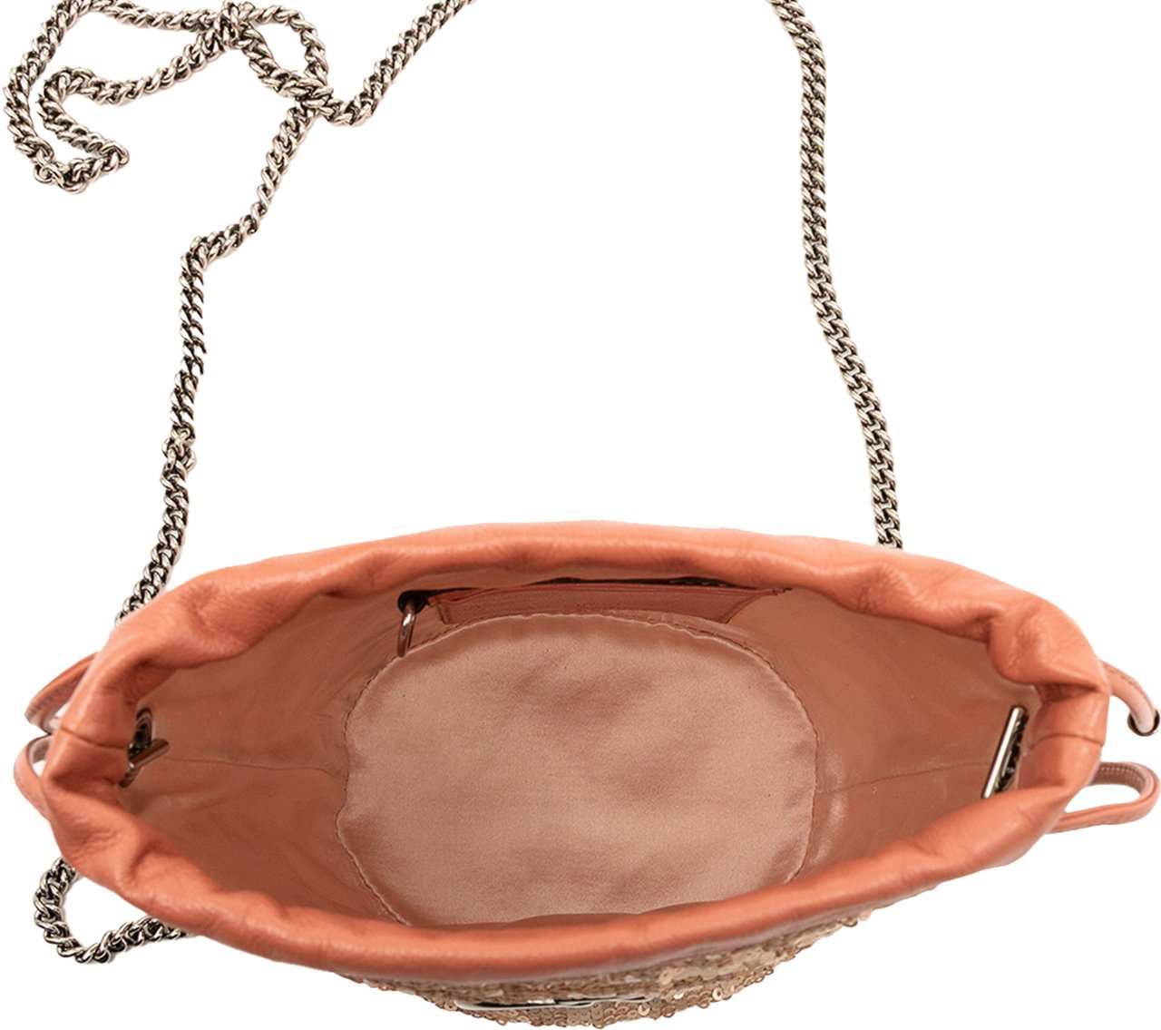 Gucci Small GG Marmont Sequined Diagonal Matelasse Leather Bucket Bag Roze