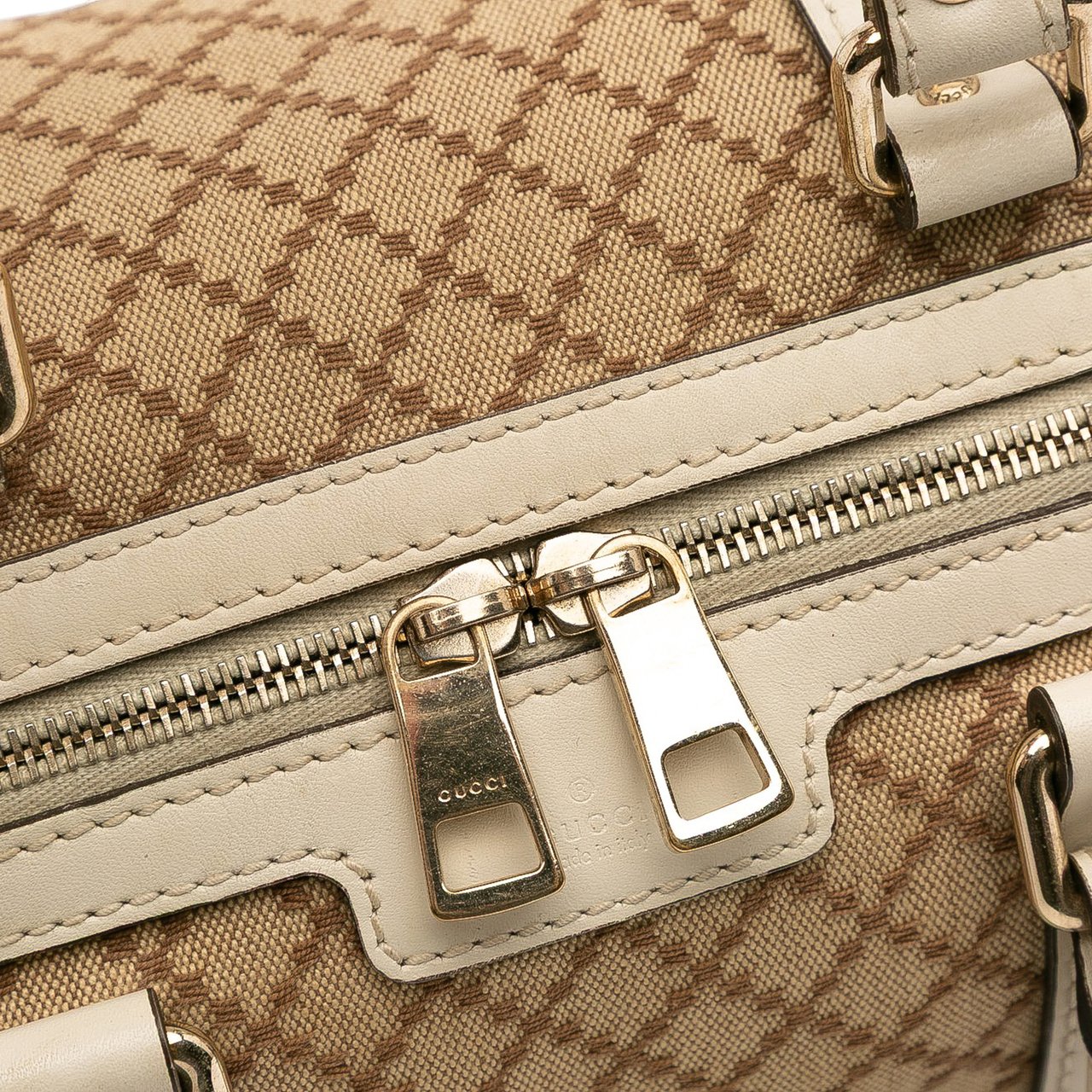 Gucci Small Diamante Canvas Joy Boston Bag Bruin