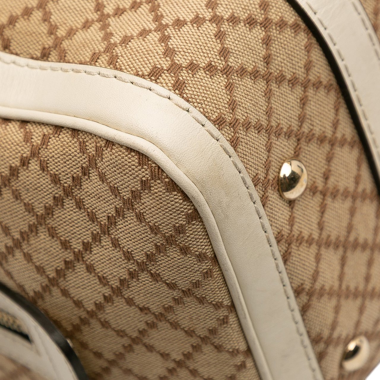 Gucci Small Diamante Canvas Joy Boston Bag Bruin