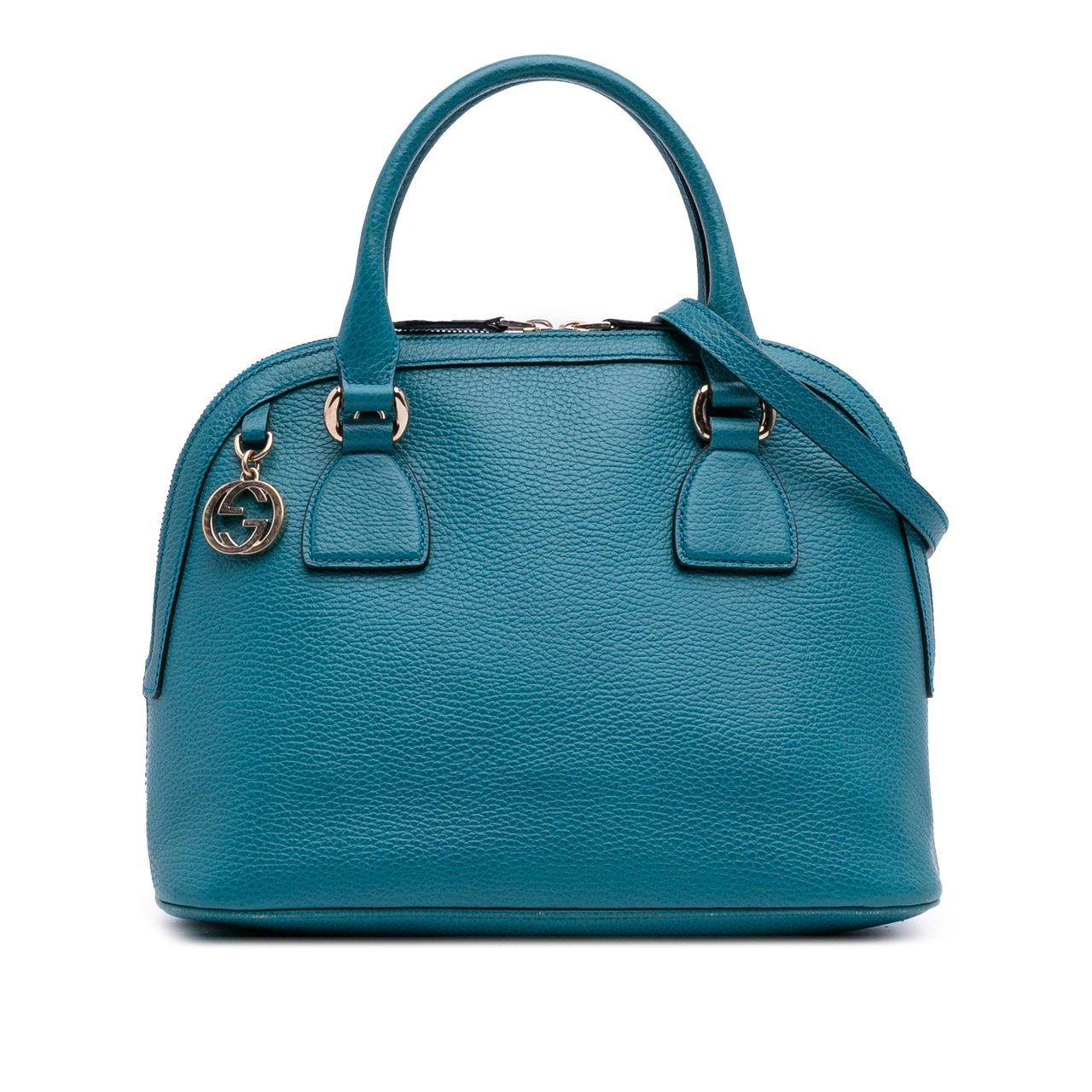 Gucci Small Dollar Calfskin GG Charm Dome Satchel Blauw