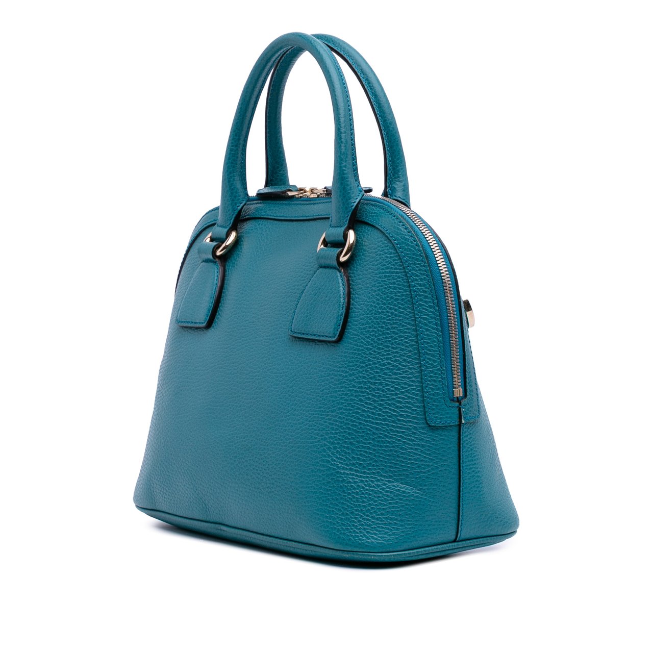 Gucci Small Dollar Calfskin GG Charm Dome Satchel Blauw