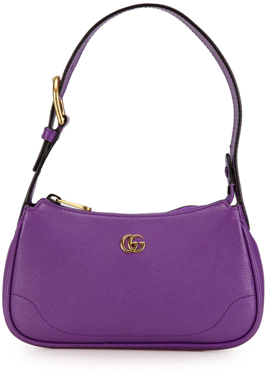 Gucci Mini Leather Aphrodite Shoulder Bag Paars
