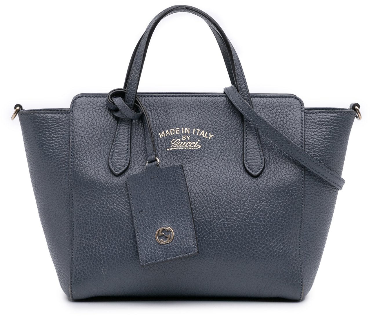 Gucci Mini Leather Swing Satchel Blauw
