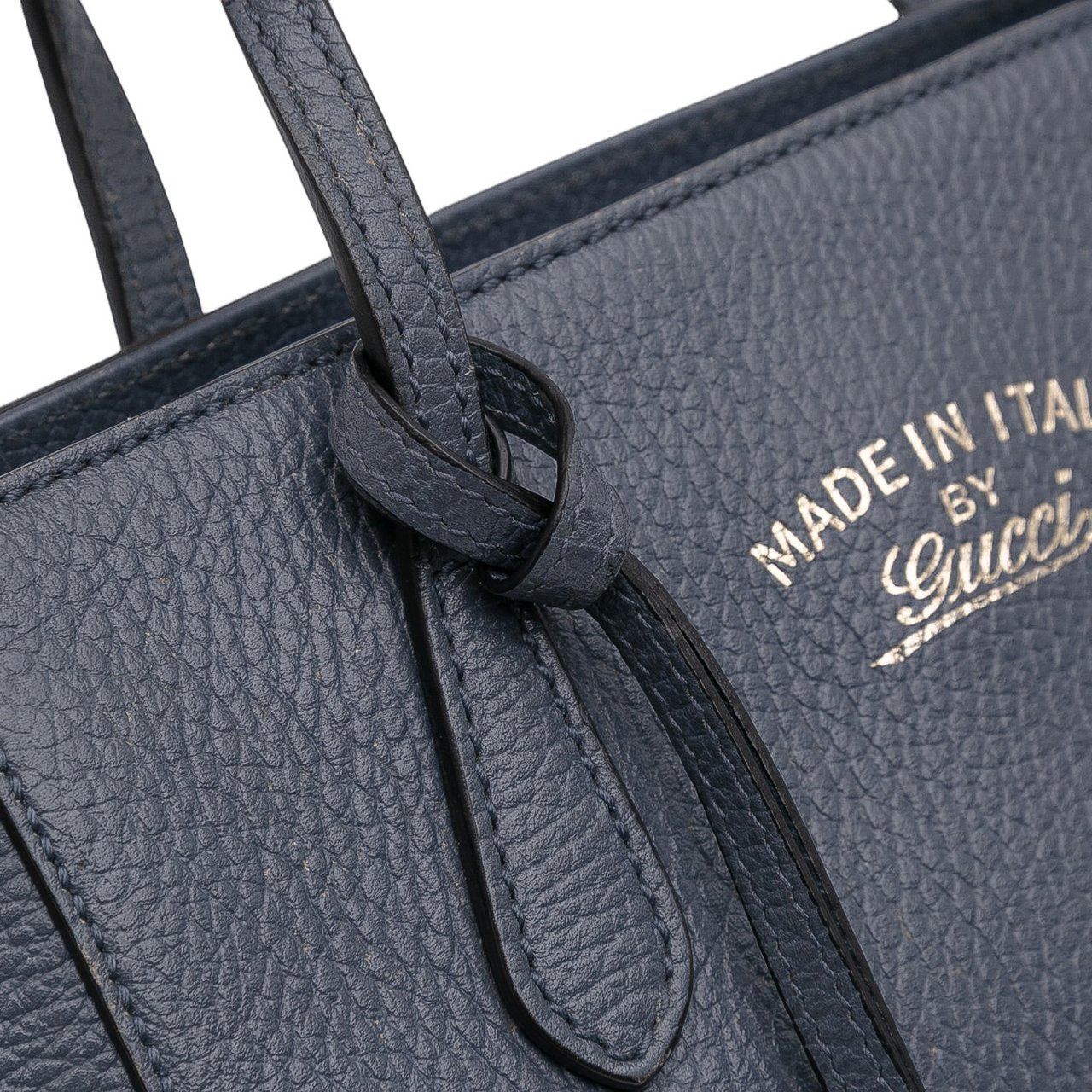 Gucci Mini Leather Swing Satchel Blauw