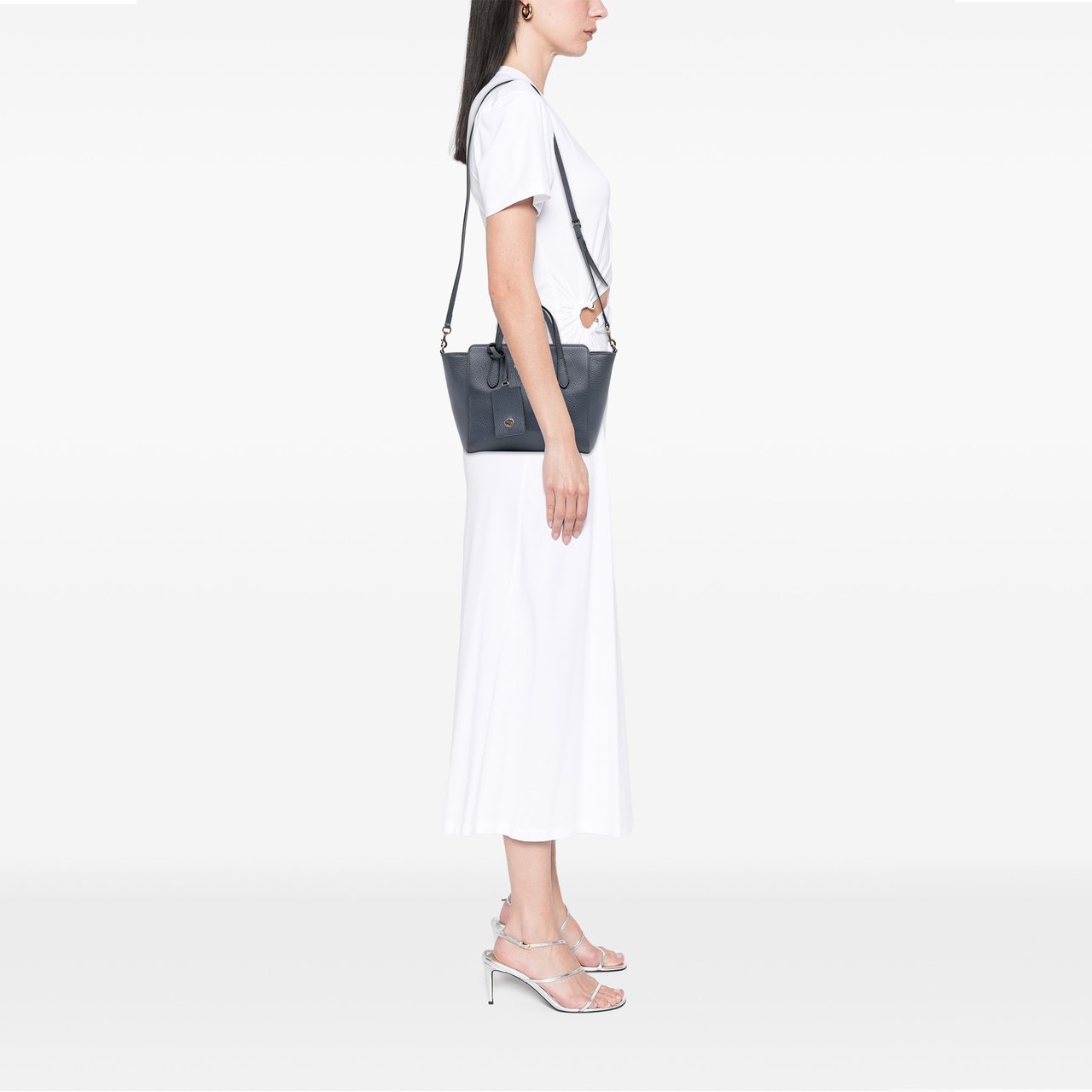 Gucci Mini Leather Swing Satchel Blauw