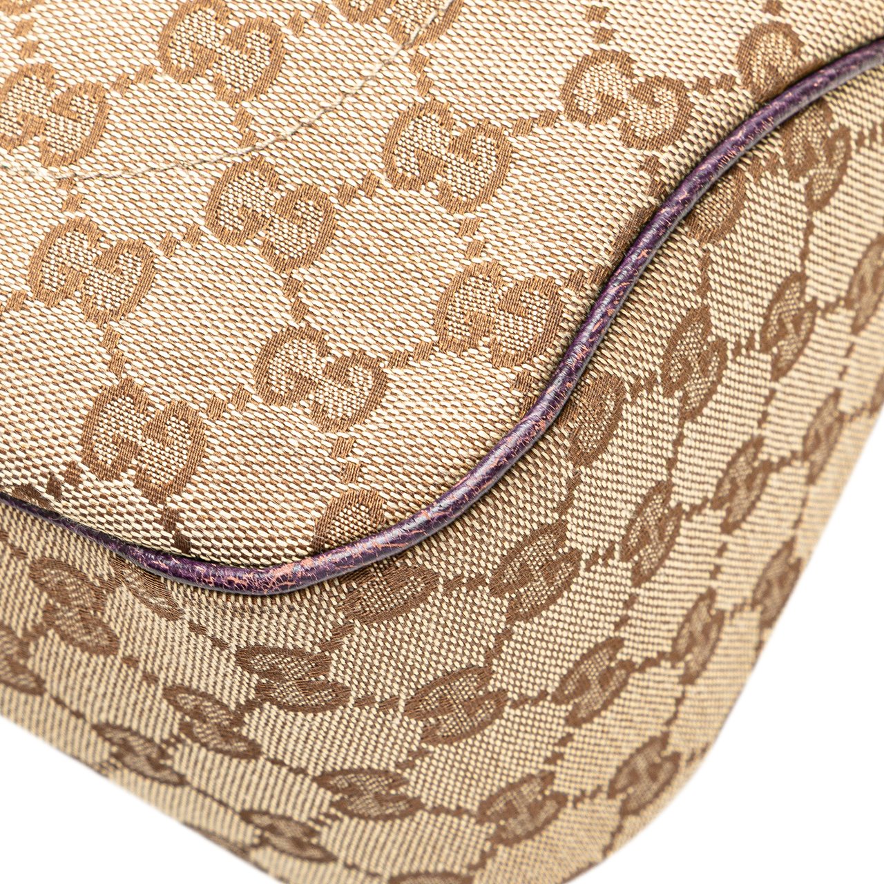 Gucci GG Canvas Jackie Piston Lock Tote Bruin