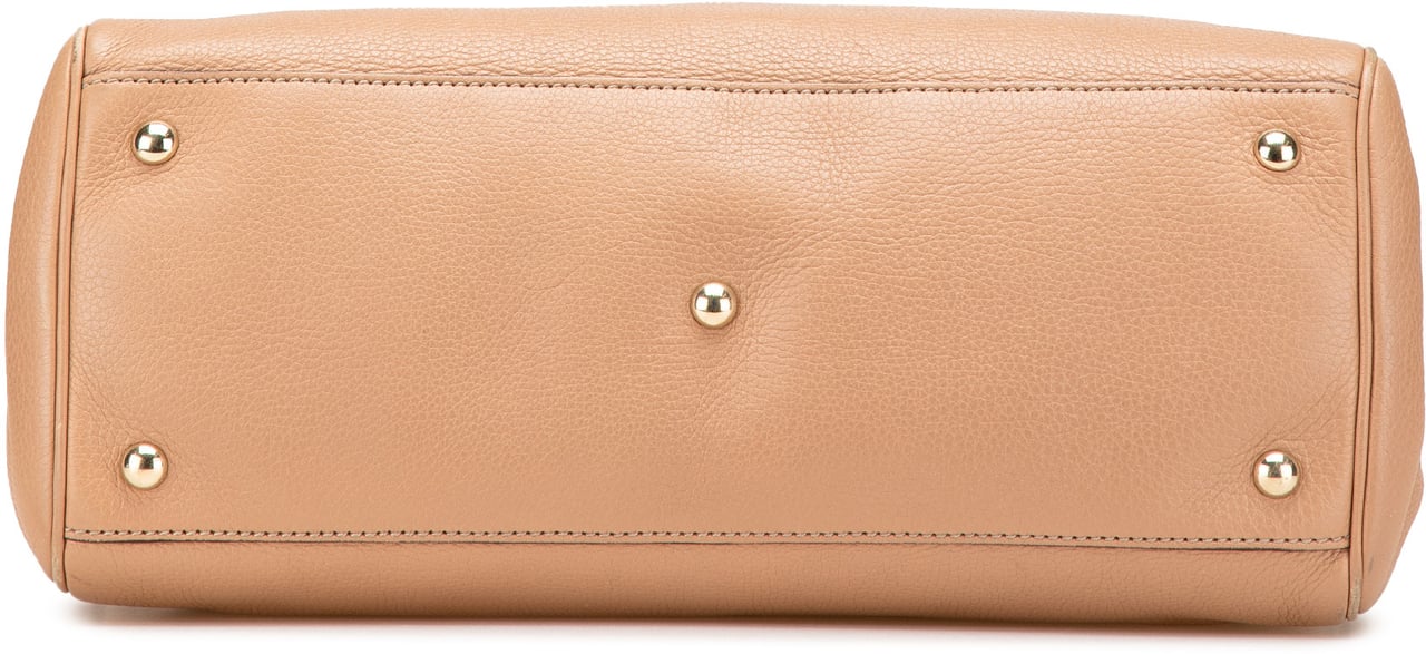 Gucci Medium Calfskin Bamboo Shopper Satchel Bruin