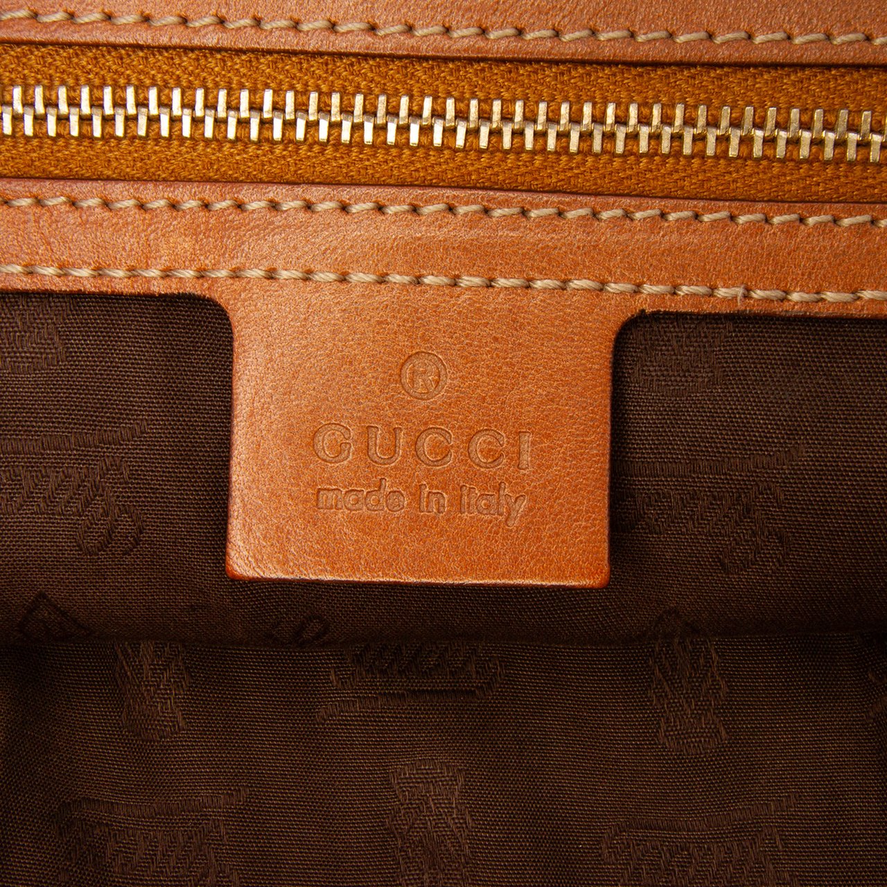Gucci Large GG Canvas GG Charm Tote Bruin