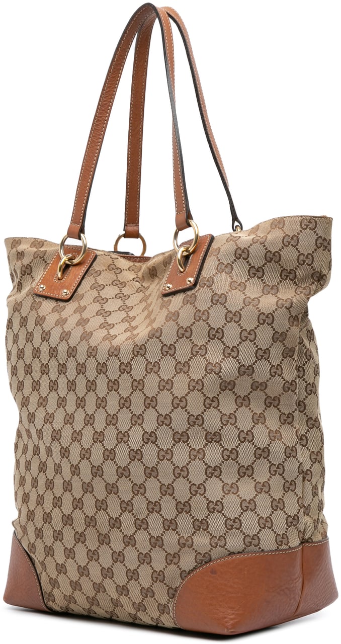 Gucci Large GG Canvas GG Charm Tote Bruin