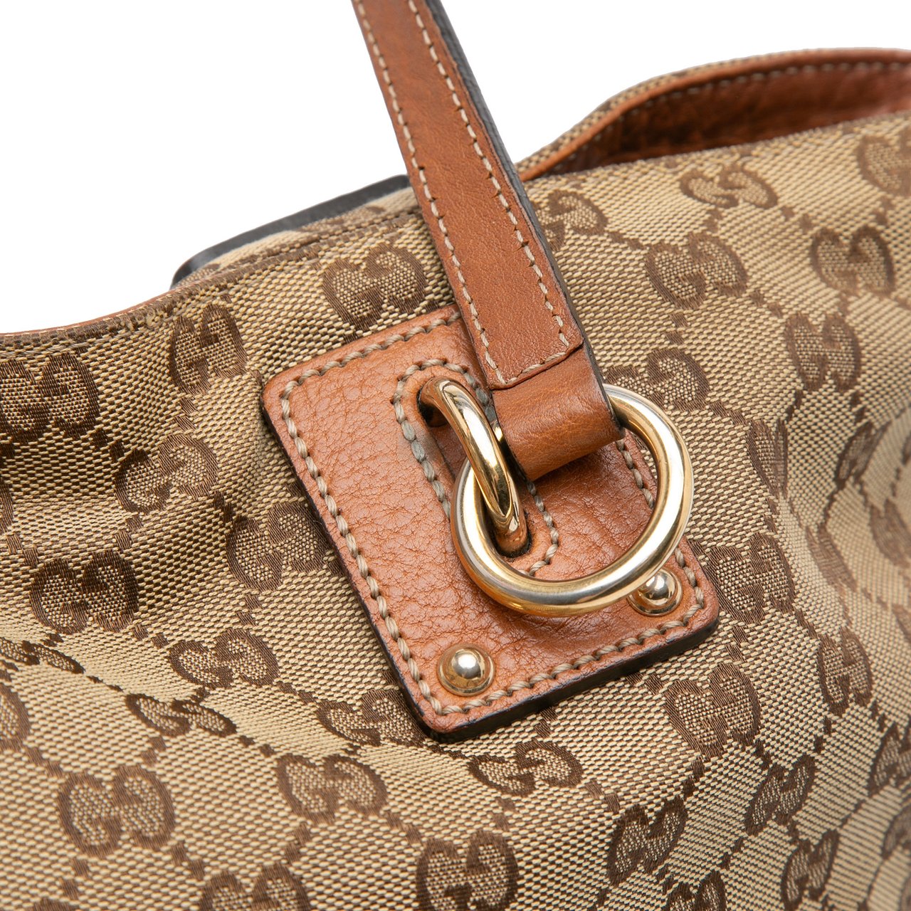 Gucci Large GG Canvas GG Charm Tote Bruin