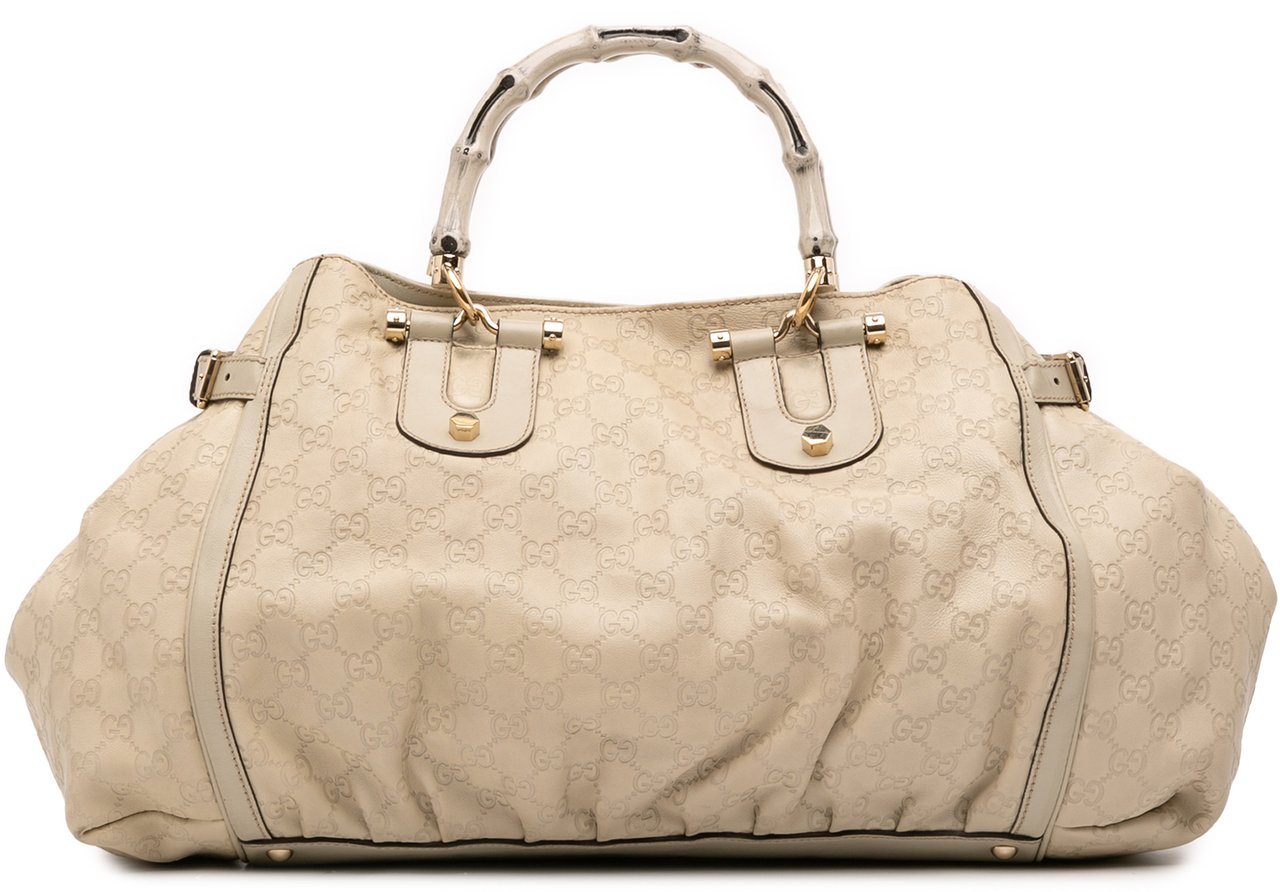 Gucci Guccissima Bamboo Dialux Tote Bruin