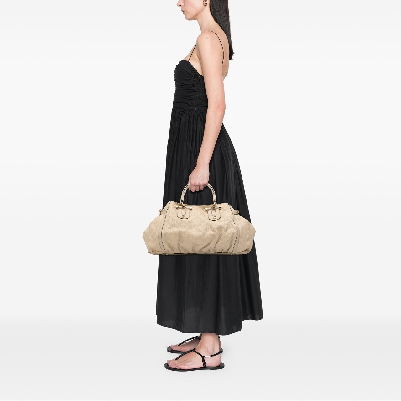 Gucci Guccissima Bamboo Dialux Tote Bruin