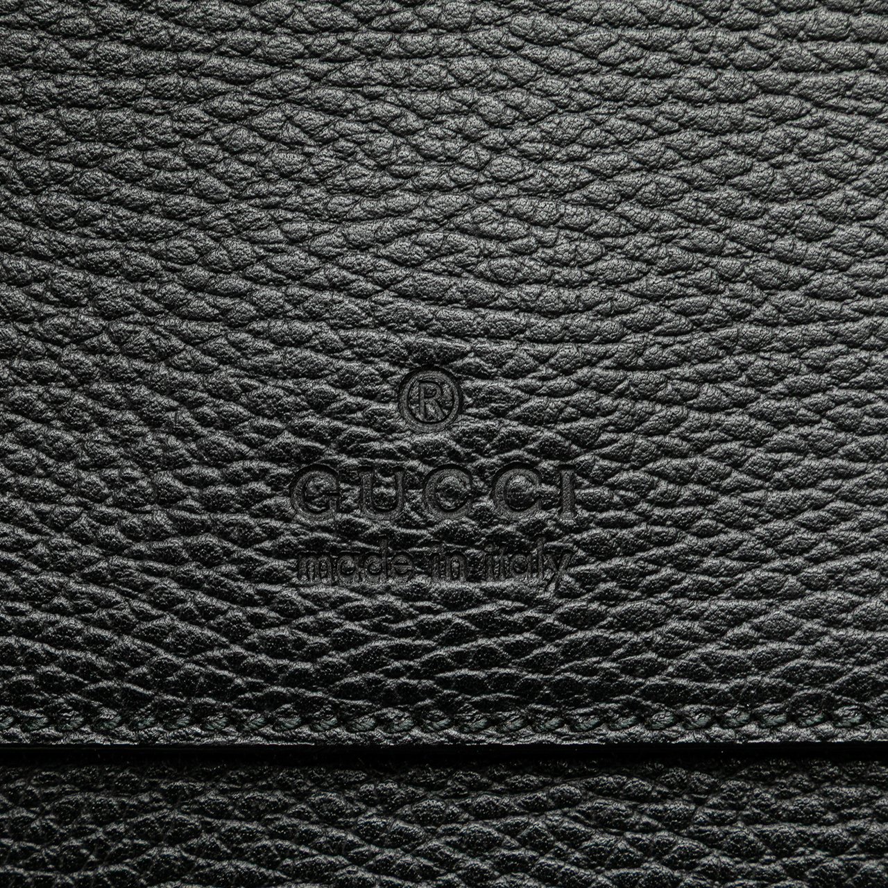 Gucci Pebbled Calfskin Portfolio Clutch Zwart