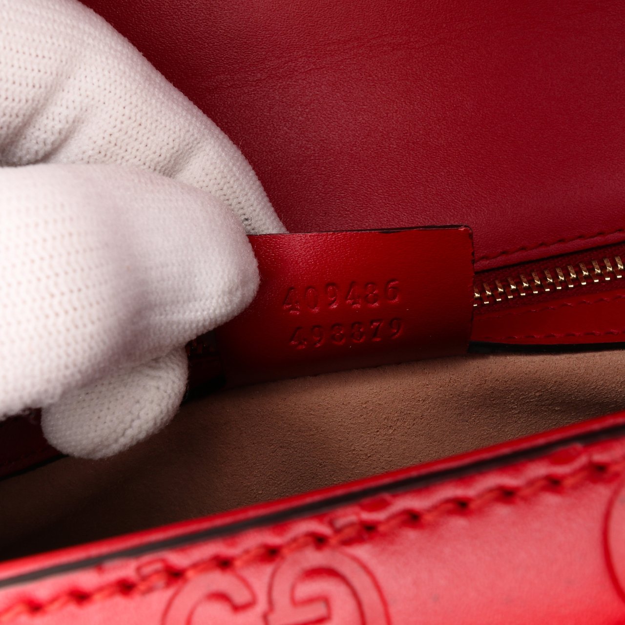 Gucci Medium Guccissima Padlock Shoulder Bag Rood