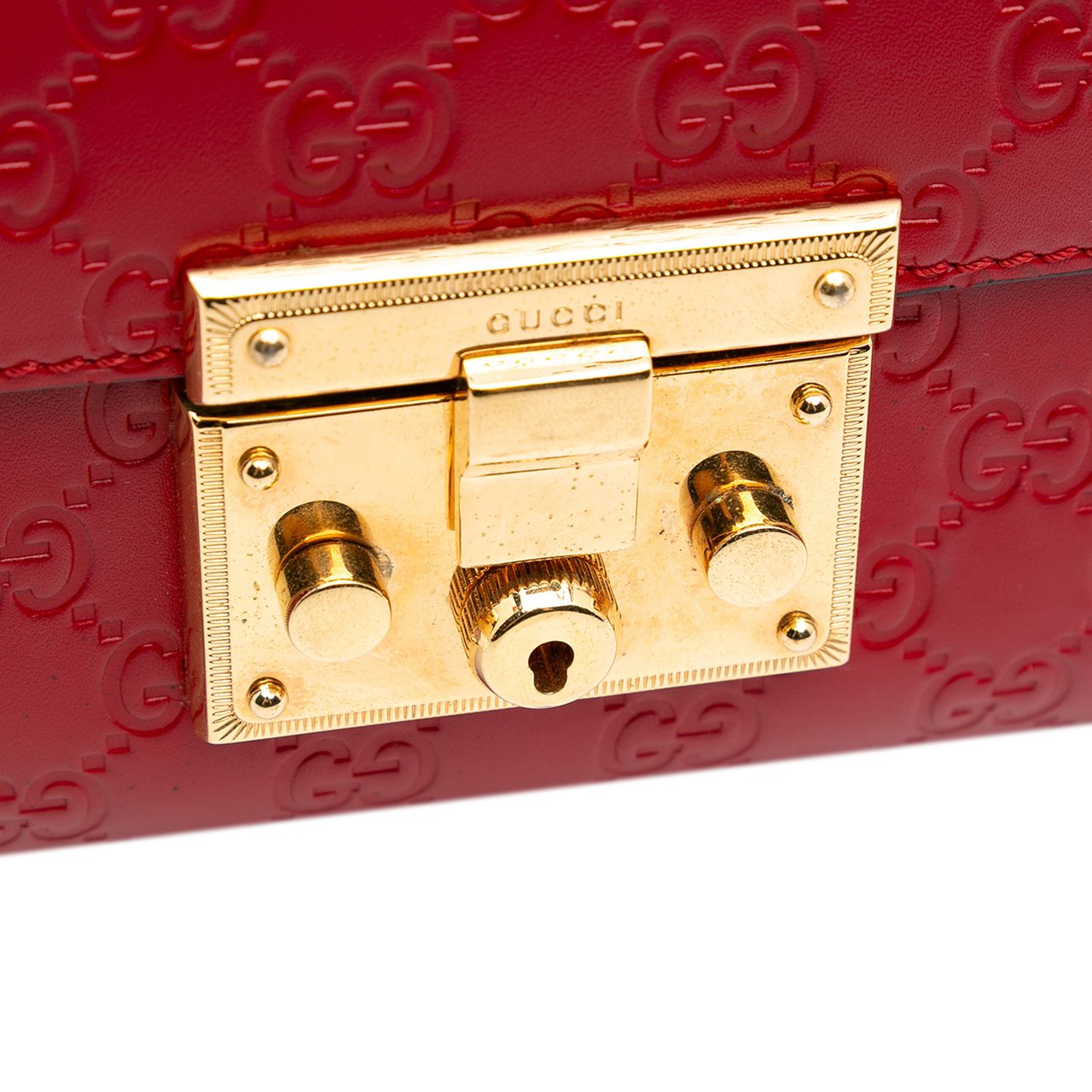 Gucci Medium Guccissima Padlock Shoulder Bag Rood
