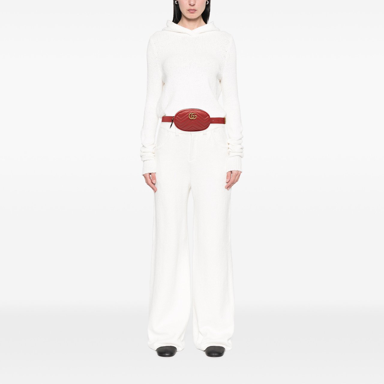 Gucci GG Marmont Matelasse Leather Belt Bag Rood