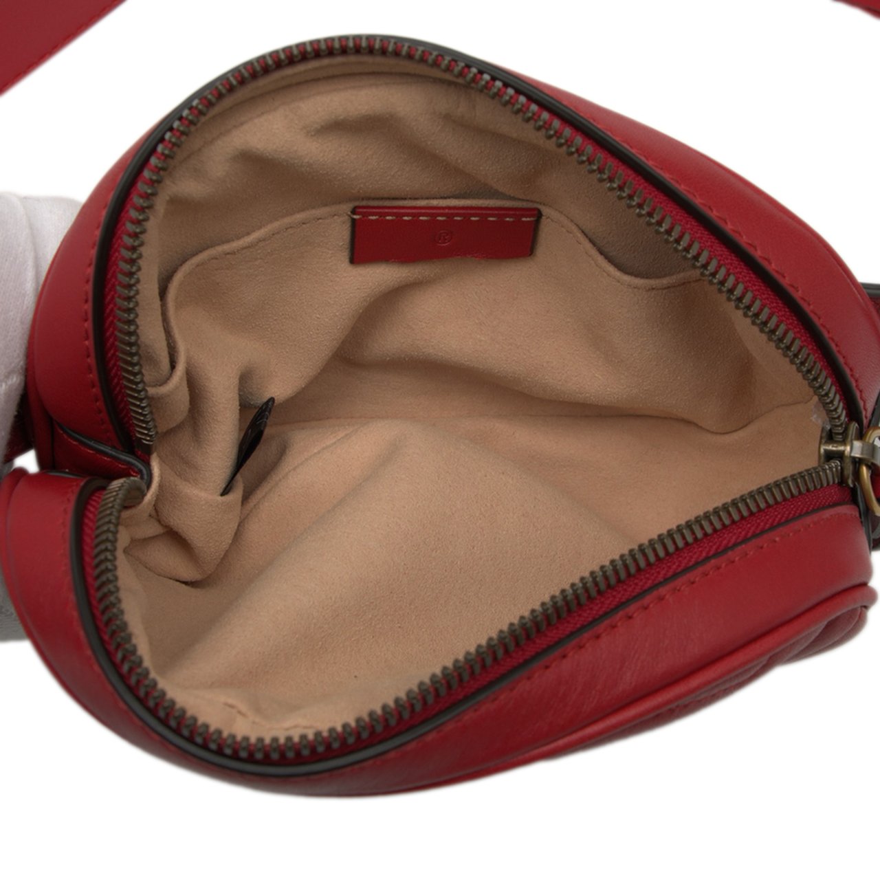 Gucci GG Marmont Matelasse Leather Belt Bag Rood
