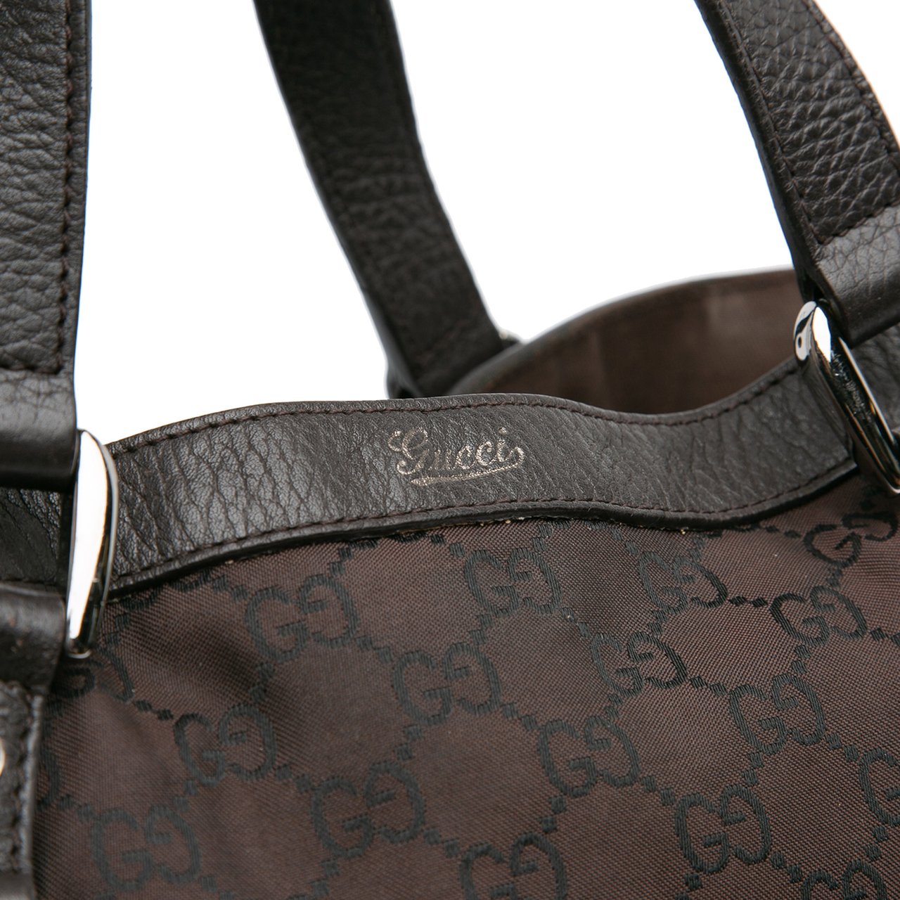Gucci GG Canvas Abbey D Ring Convertible Satchel Bruin