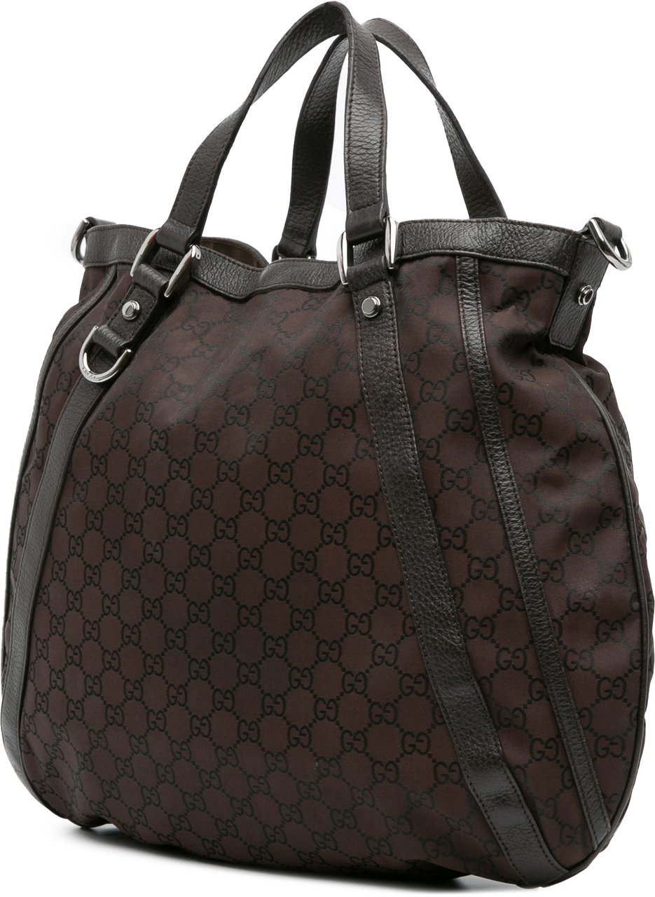 Gucci GG Canvas Abbey D Ring Convertible Satchel Bruin