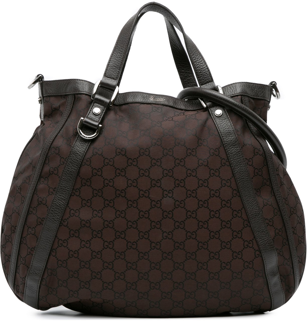 Gucci GG Canvas Abbey D Ring Convertible Satchel Bruin