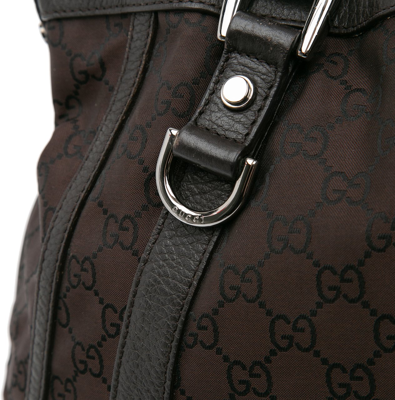 Gucci GG Canvas Abbey D Ring Convertible Satchel Bruin