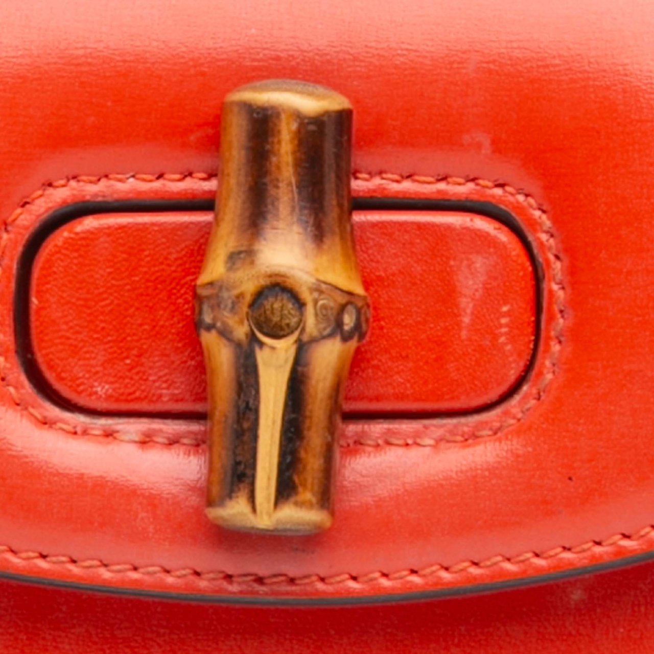 Gucci Mini Calfskin 1947 Bamboo Top Handle Bag Oranje