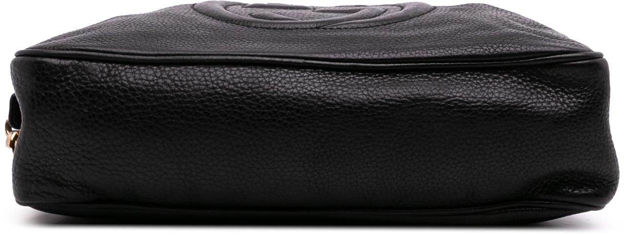 Gucci Pebbled Leather Soho Chain Zip Shoulder Bag Zwart