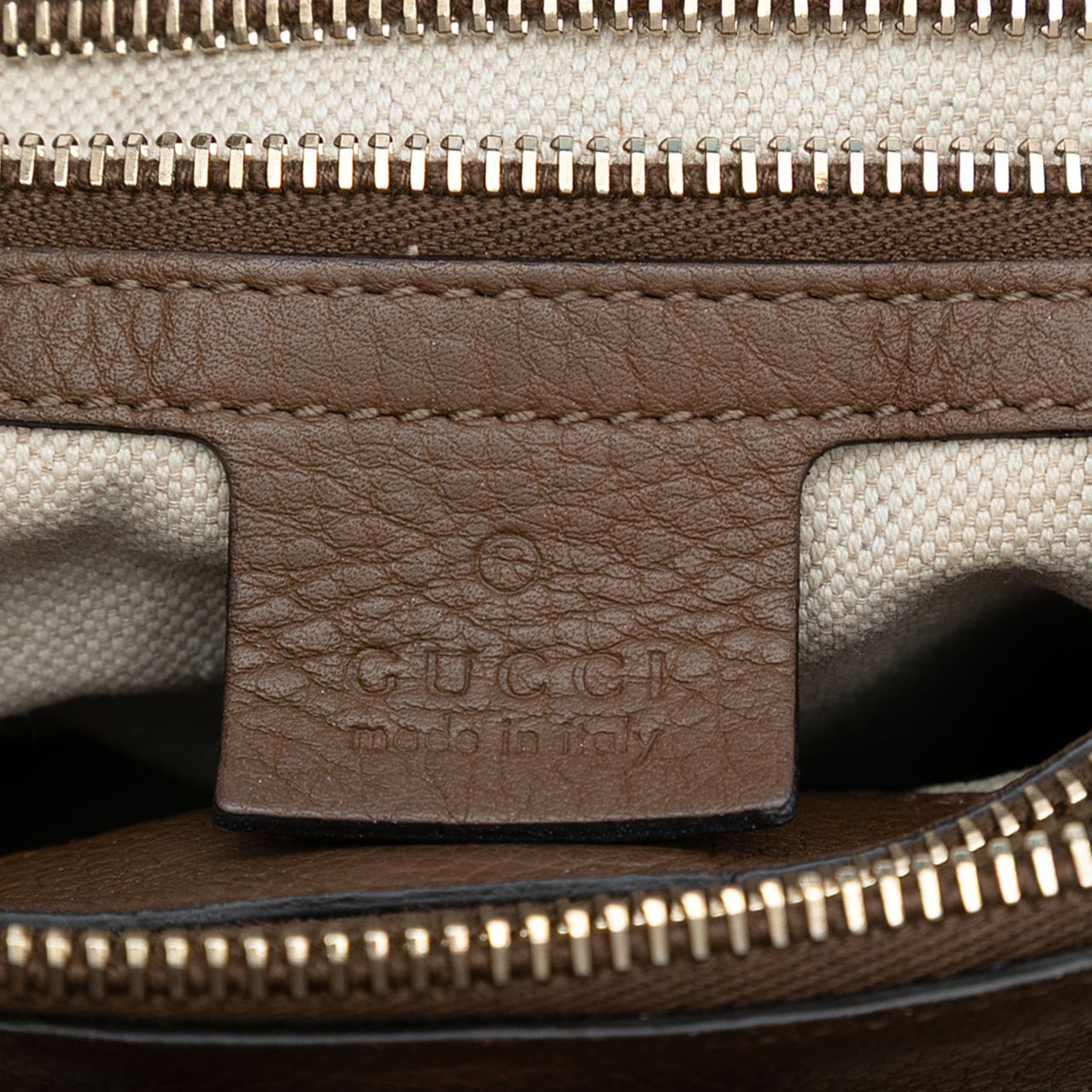 Gucci Medium Calfskin Bamboo Shopper Satchel Bruin