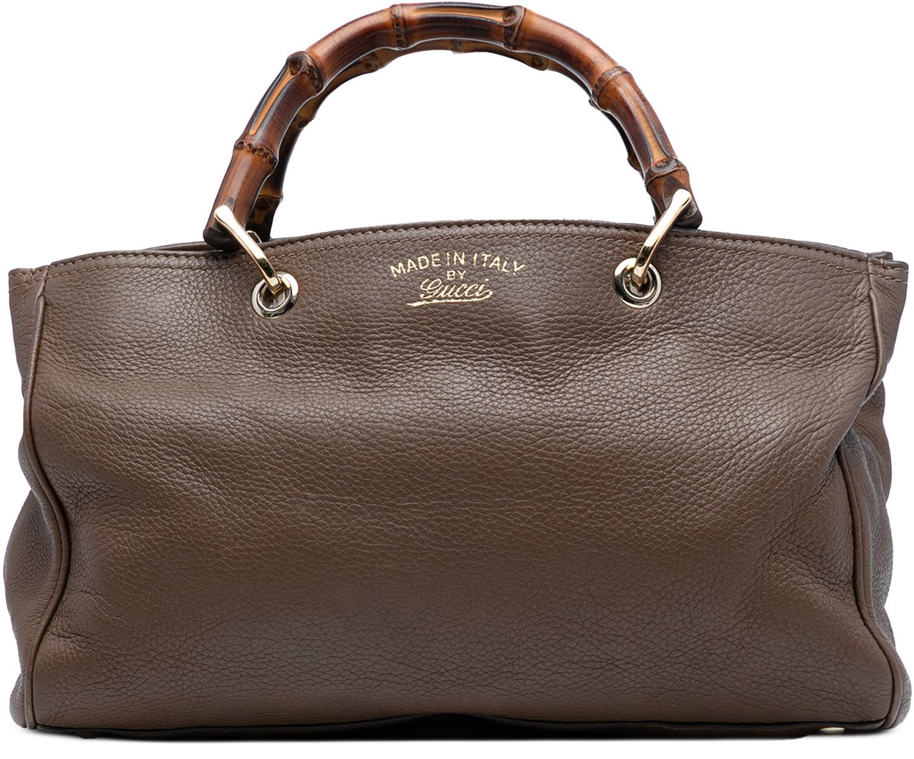Gucci Medium Calfskin Bamboo Shopper Satchel Bruin