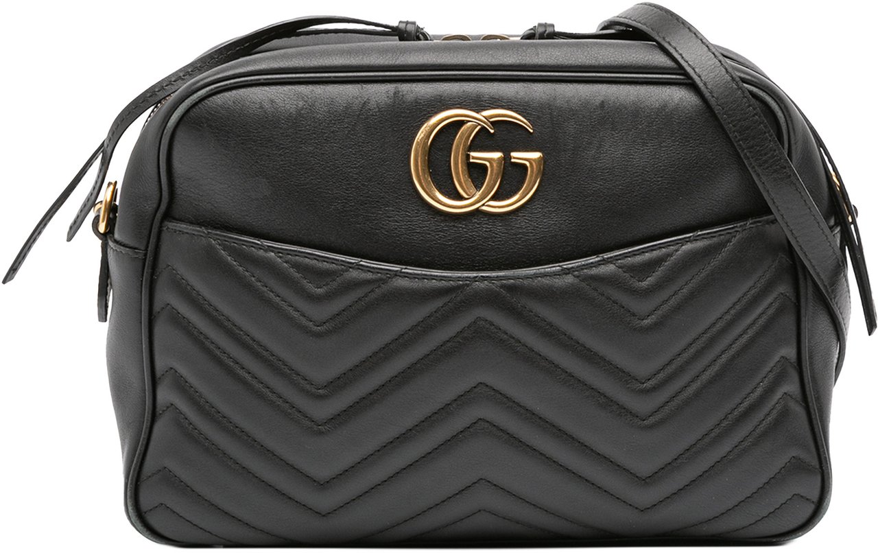 Gucci GG Marmont Matelasse Leather Crossbody Zwart