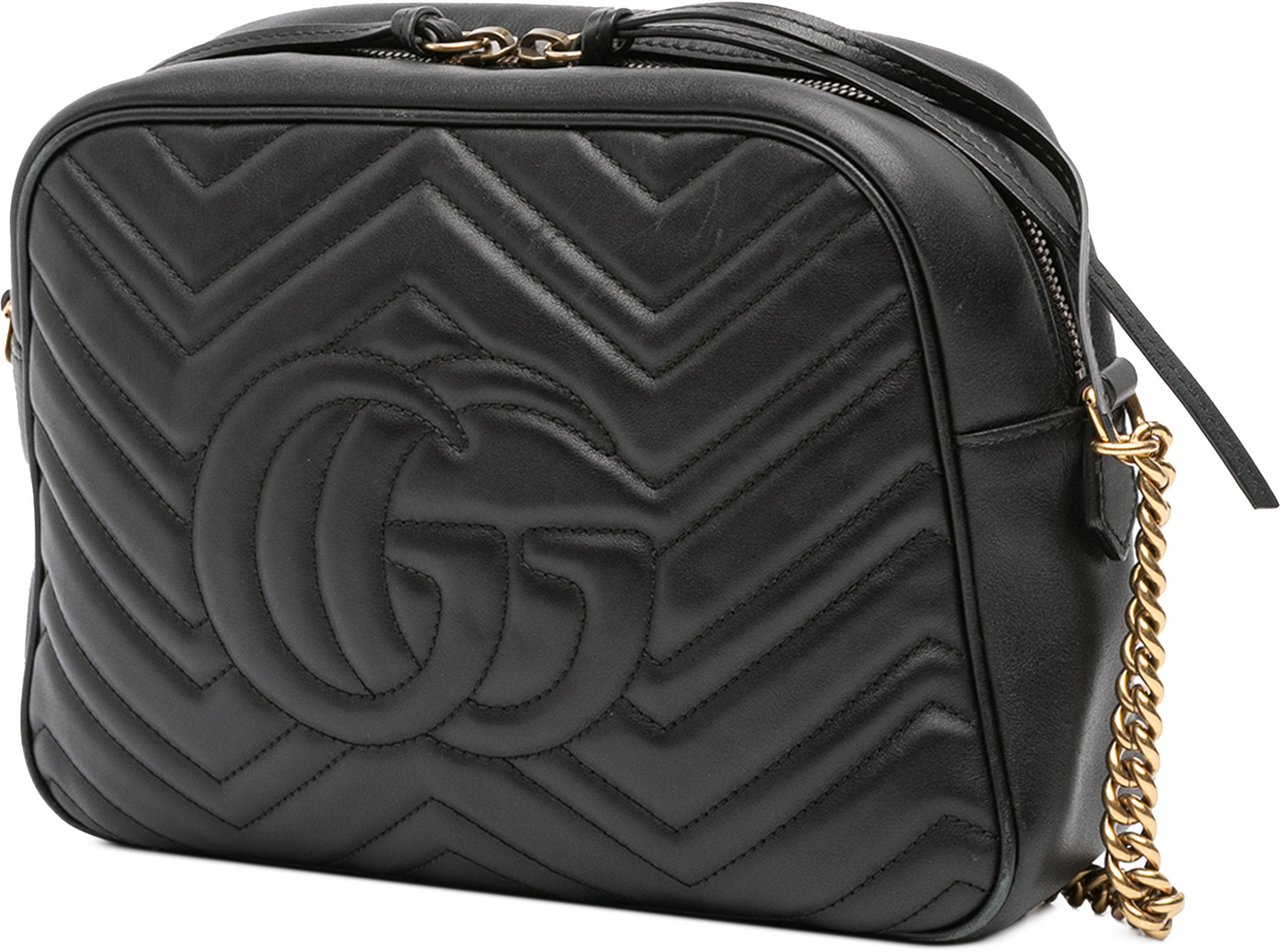 Gucci GG Marmont Matelasse Leather Crossbody Zwart