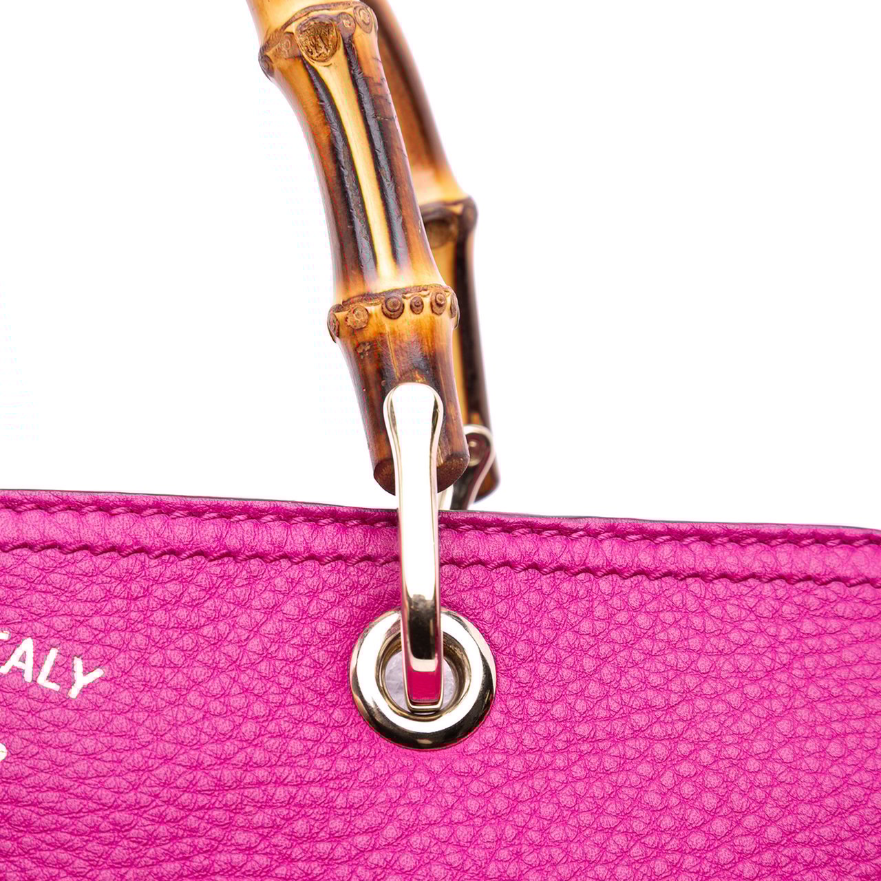 Gucci Medium Calfskin Bamboo Shopper Satchel Roze