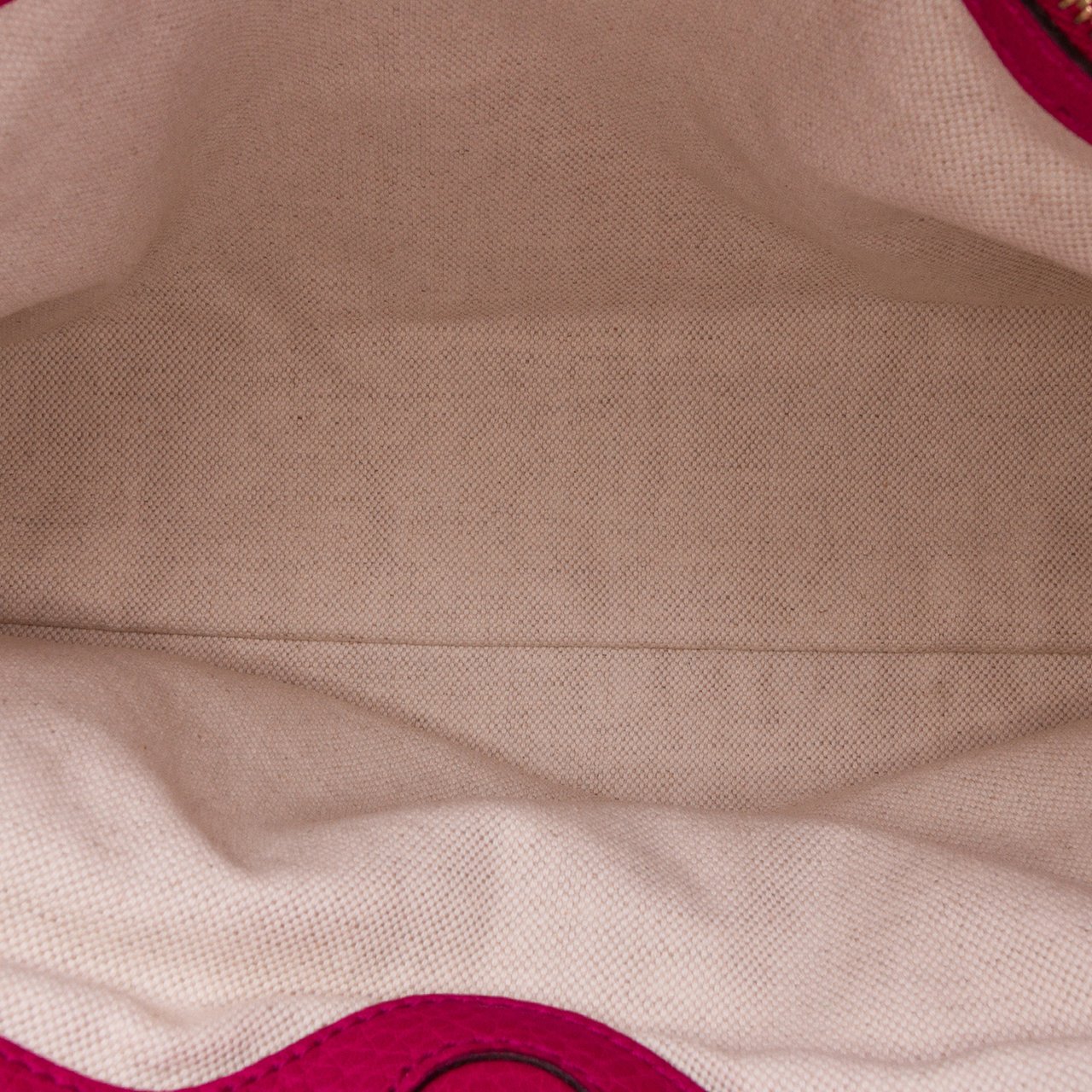 Gucci Medium Calfskin Bamboo Shopper Satchel Roze