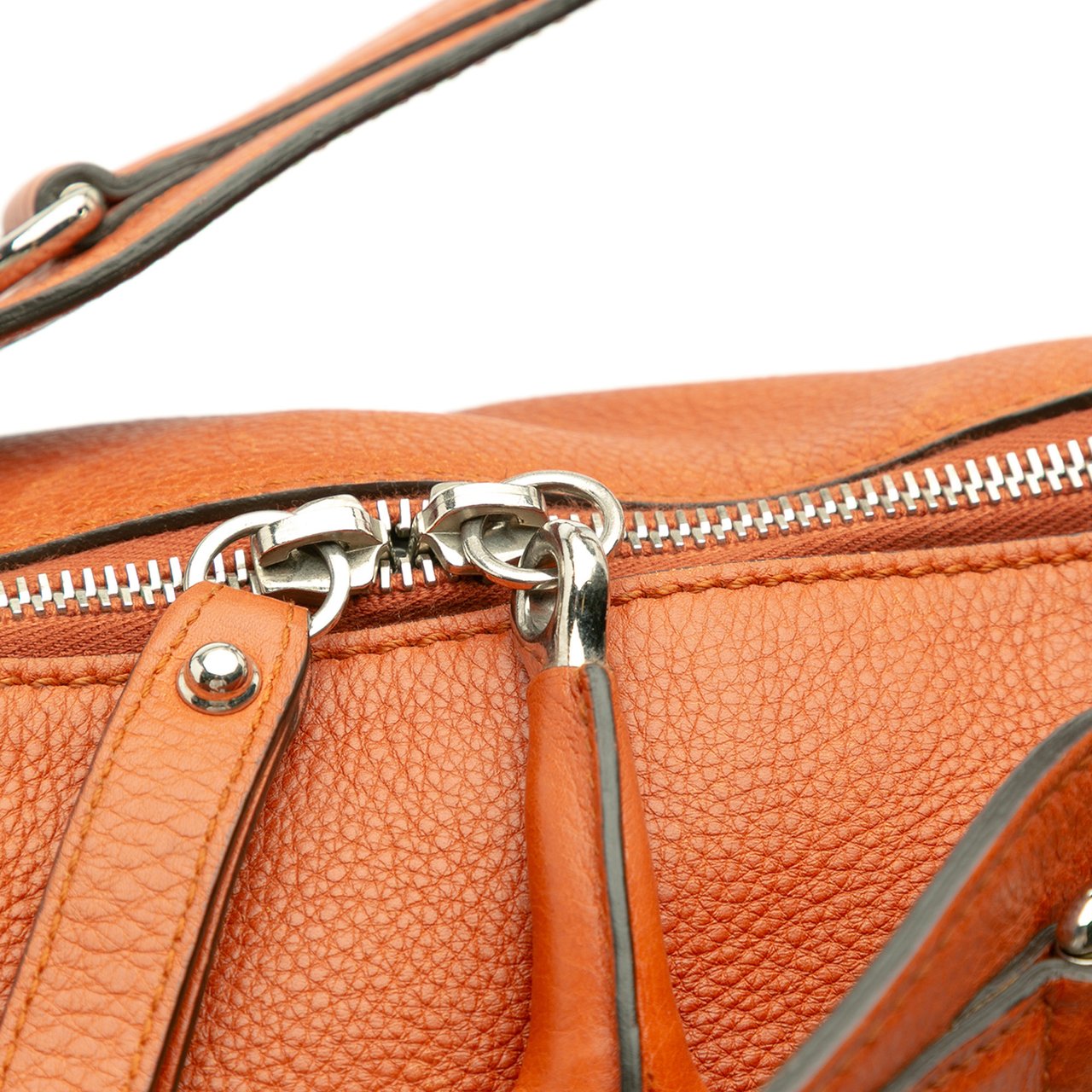 Gucci Large Pebbled Calfskin Icon Bit Satchel Oranje