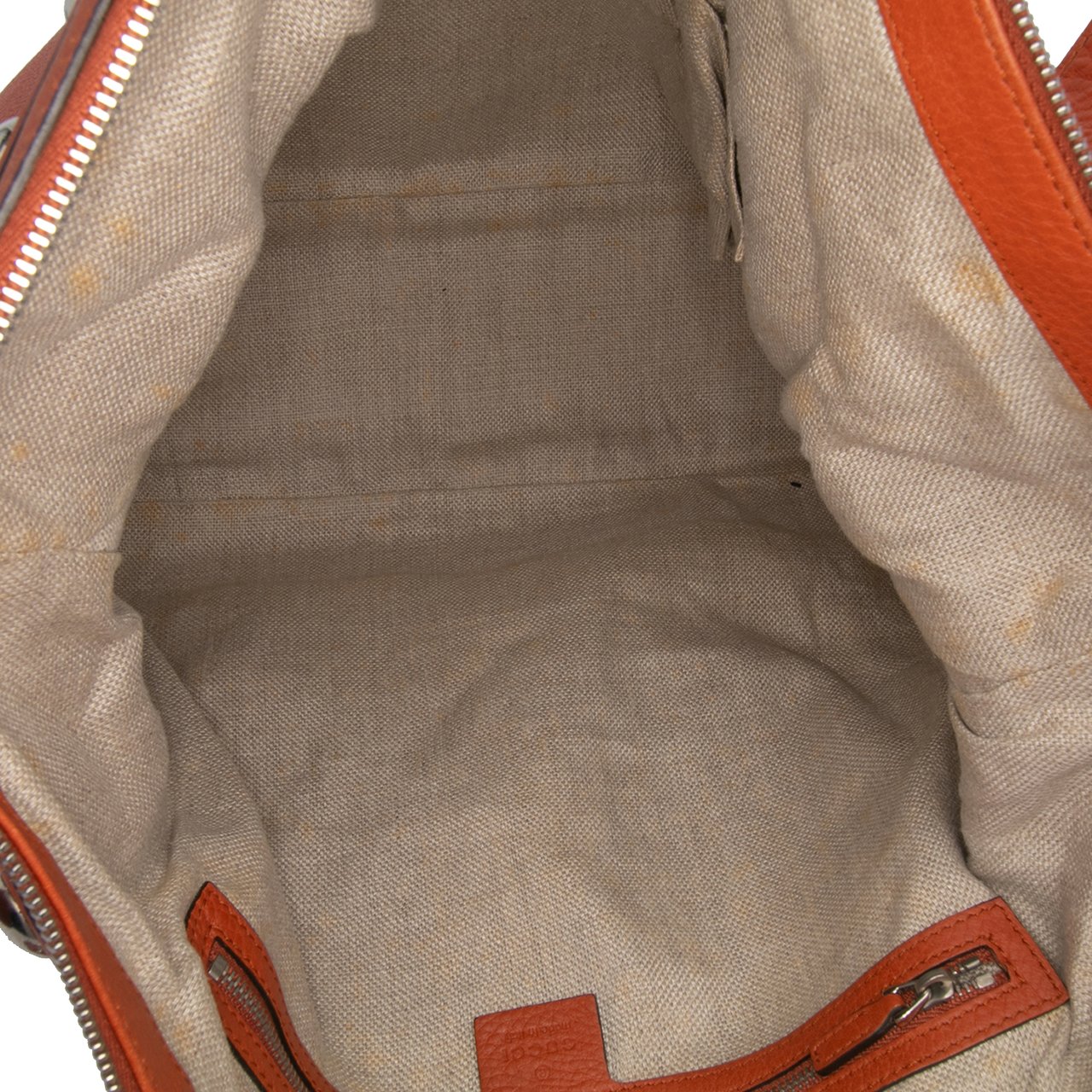 Gucci Large Pebbled Calfskin Icon Bit Satchel Oranje