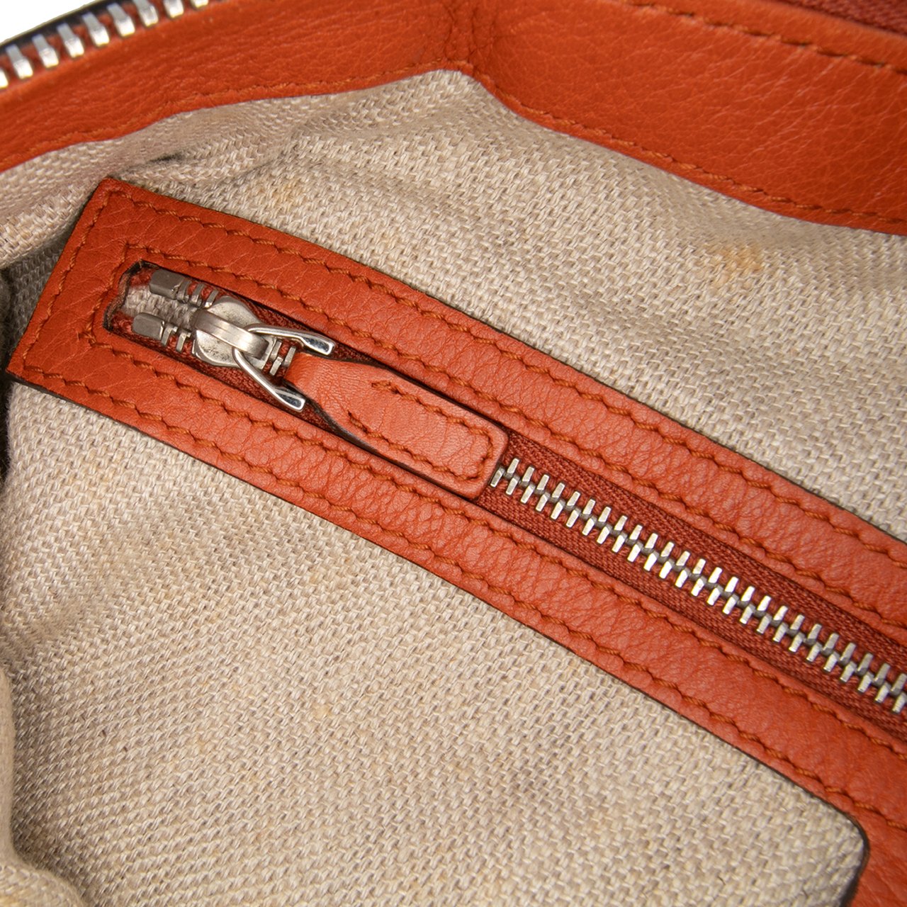 Gucci Large Pebbled Calfskin Icon Bit Satchel Oranje
