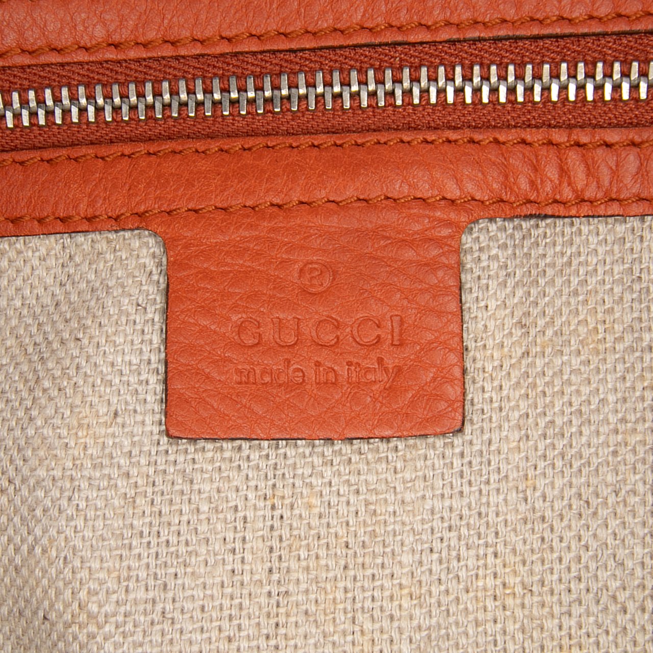 Gucci Large Pebbled Calfskin Icon Bit Satchel Oranje