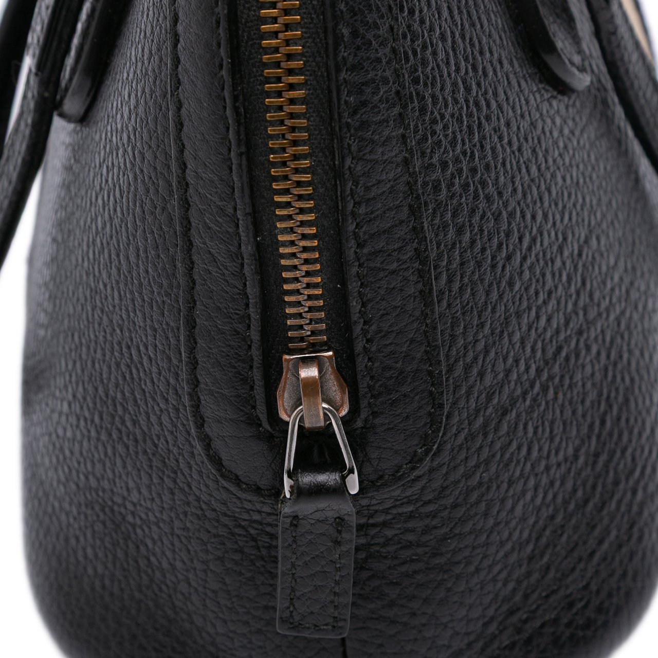 Gucci Mini Leather Web Dome Satchel Zwart