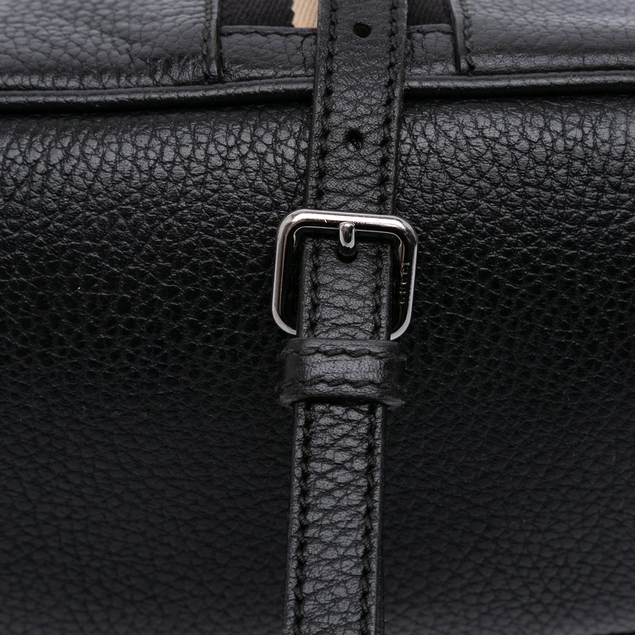 Gucci Mini Leather Web Dome Satchel Zwart