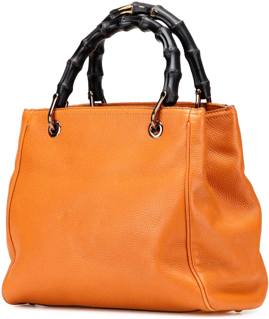 Gucci Small Calfskin Bamboo Shopper Satchel Oranje