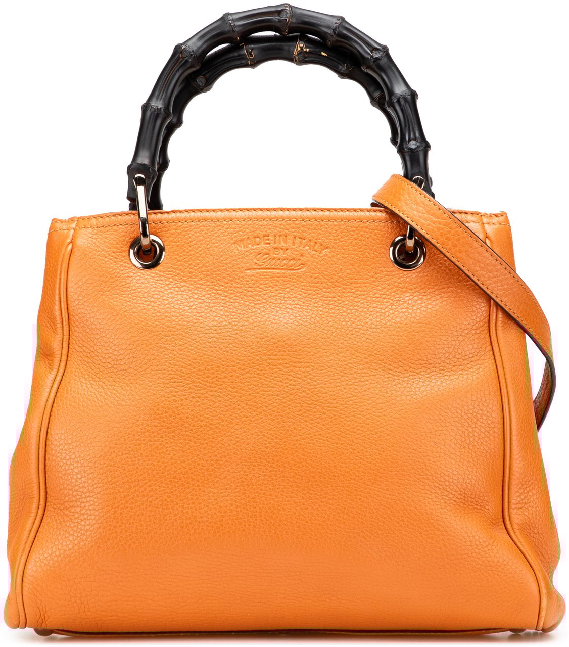 Gucci Small Calfskin Bamboo Shopper Satchel Oranje