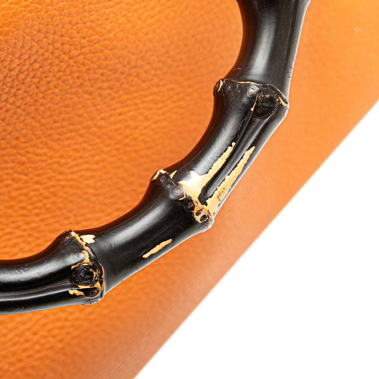 Gucci Small Calfskin Bamboo Shopper Satchel Oranje