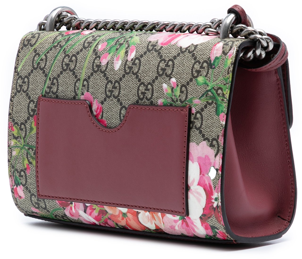 Gucci Small GG Supreme Blooms Padlock Crossbody Bruin