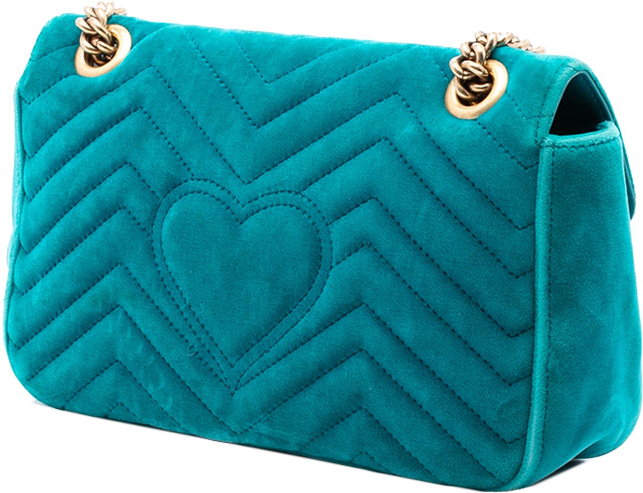 Gucci Medium GG Marmont Matelasse Velvet Shoulder Bag Blauw